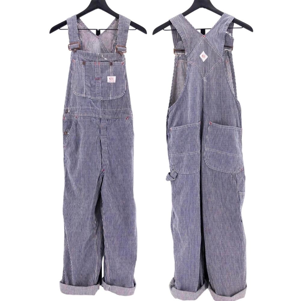 60s railroad hickory stripe denim overalls Cowden 1960s vintage